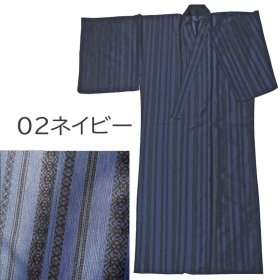 画像: 【訳あり】男性用絽夏着物 縞柄（Lサイズ）単品