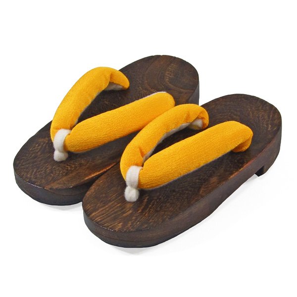 画像1: 女の子 男の子 兼用下駄18cm黄 (1)