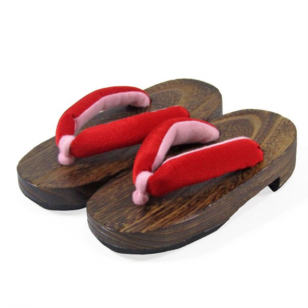 画像1: 女の子 下駄18cm赤 (1)