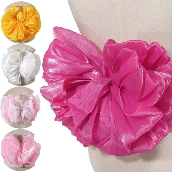 画像1: 女の子用りぼん付き花結び帯 (1)