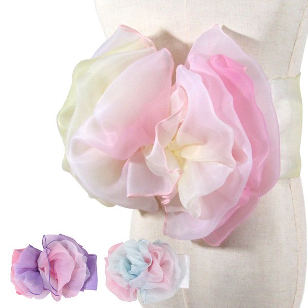 画像1: 女の子用花結び帯 (1)