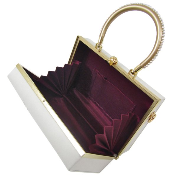 画像2: 山茶花刺繍入り和装バッグ (2)