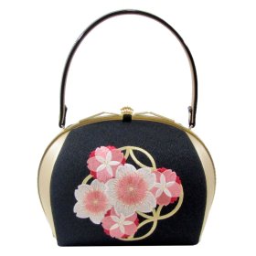 画像: 七宝桜刺繍入り和装バッグ