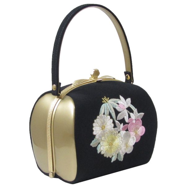 画像5: 四君子刺繍入り和装バッグ (5)