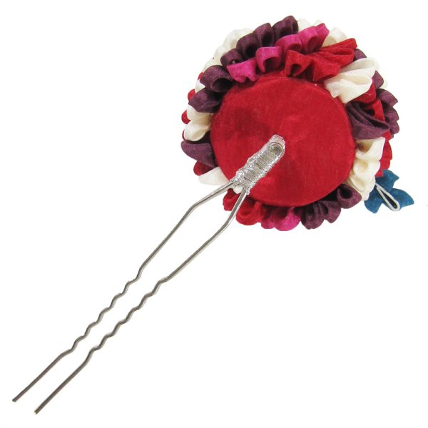 画像8: つまみ細工梵天菊かんざし (8)