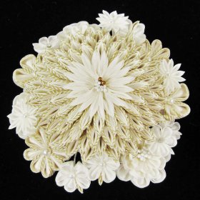 画像: つまみ細工コーム髪飾り