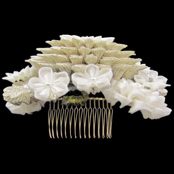 画像2: つまみ細工コーム髪飾り (2)