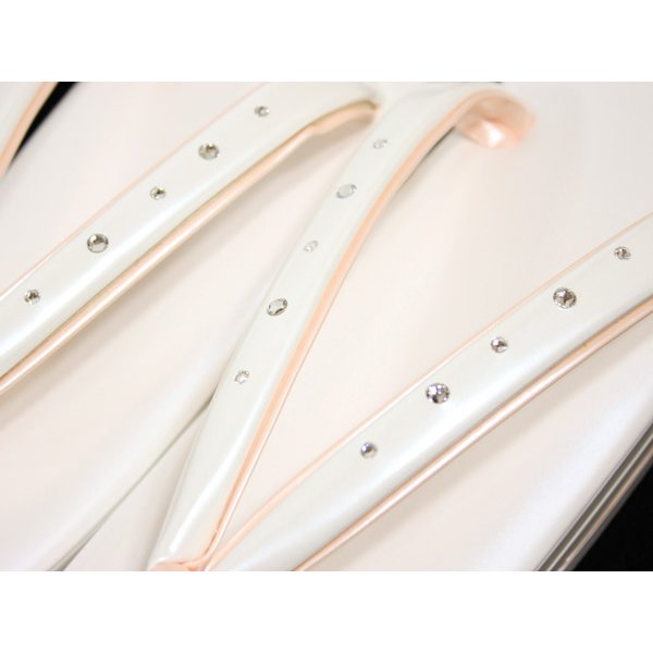 画像2: 三枚芯ラインストーン草履Fサイズ 白 (2)