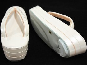 画像: 三枚芯ラインストーン草履Fサイズ 白