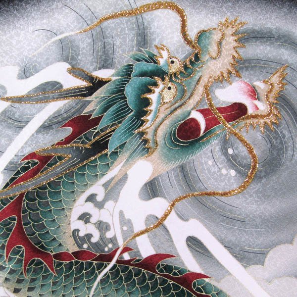 画像2: 男の子お宮参り着物（龍 黒） (2)