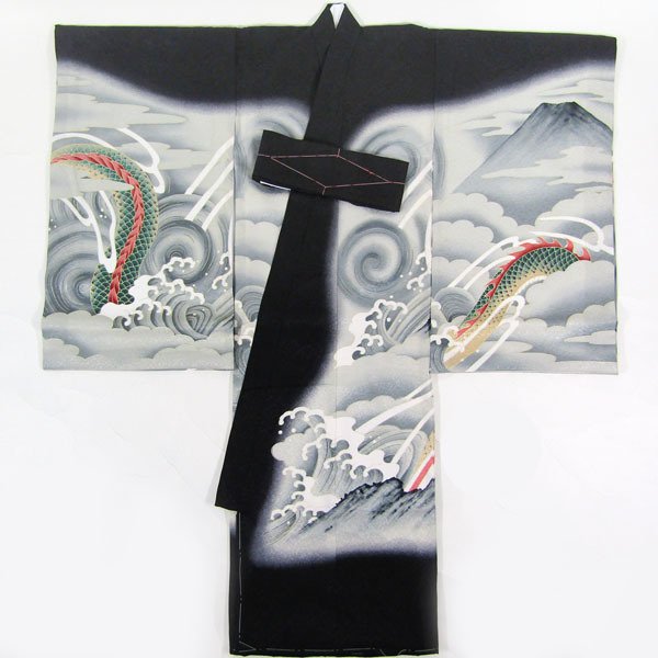 画像3: 男の子お宮参り着物（龍 黒） (3)