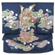画像1: 男の子お宮参り着物（兜 紺） (1)