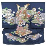 画像: 男の子お宮参り着物（兜 紺）