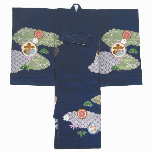 画像3: 男の子お宮参り着物（兜 紺） (3)
