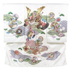 画像: 男の子お宮参り着物（兜 白）