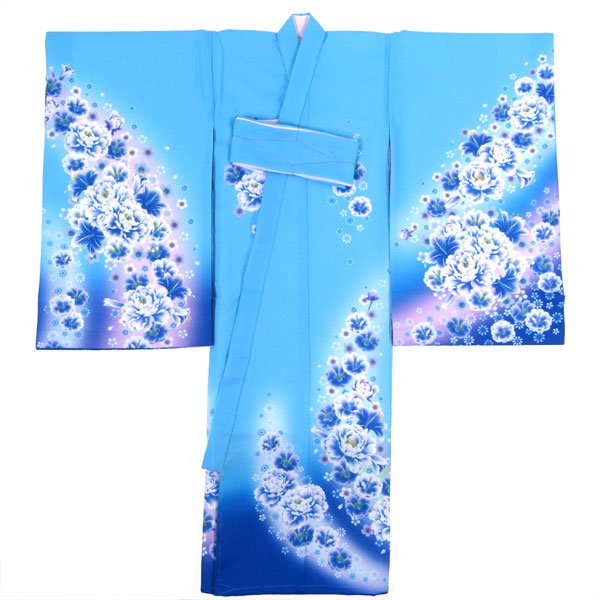 画像3: 女の子お宮参り着物 ポリエステル 水色 (3)