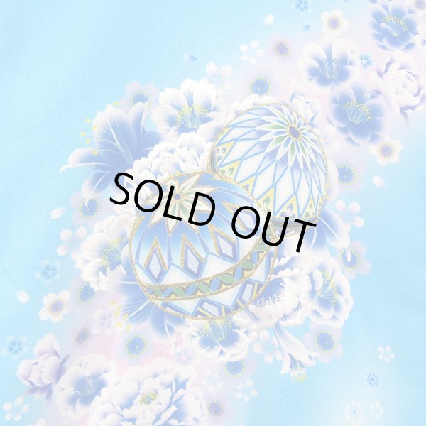 画像2: 女の子お宮参り着物 ポリエステル 水色 (2)