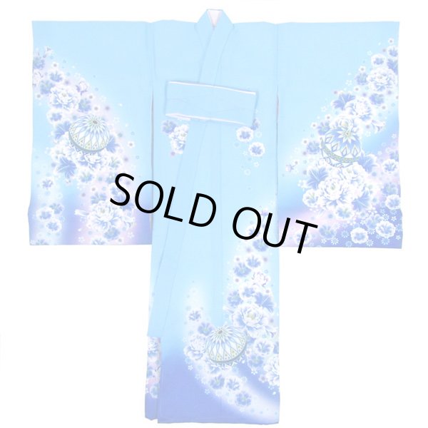 画像3: 女の子お宮参り着物 ポリエステル 水色 (3)