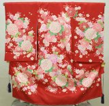 画像: 女の子お宮参り着物　赤