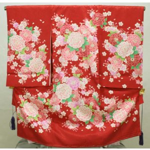 画像: 女の子お宮参り着物　赤