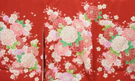 画像: 女の子お宮参り着物　赤