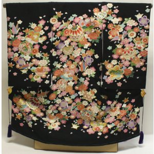 画像: 女の子お宮参り着物 黒