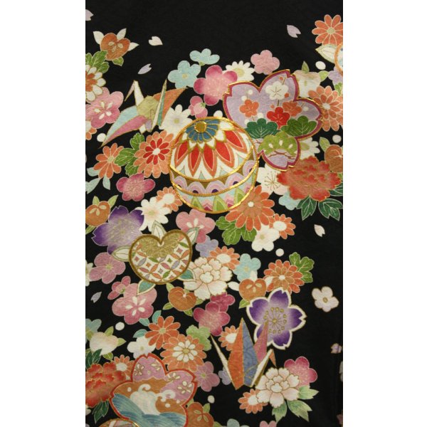 画像2: 女の子お宮参り着物 黒 (2)