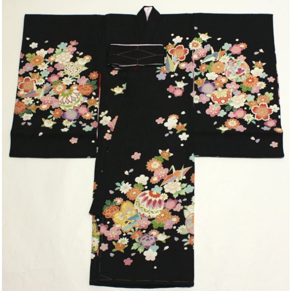 画像3: 女の子お宮参り着物 黒 (3)