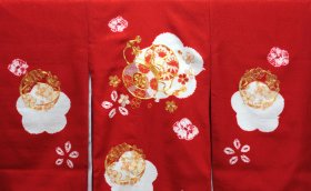 画像: 女の子お宮参り着物　赤