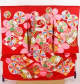 画像: 女の子お宮参り着物　赤