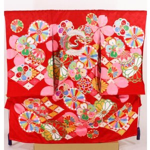 画像: 女の子お宮参り着物　赤