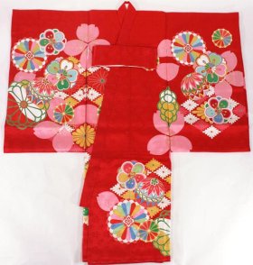 画像: 女の子お宮参り着物 赤