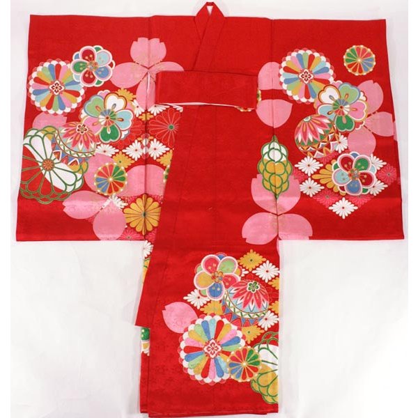 画像3: 女の子お宮参り着物　赤 (3)