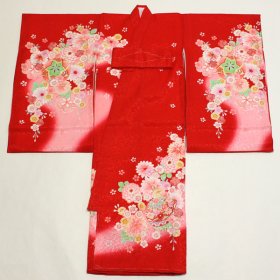 画像: 女の子お宮参り着物　赤