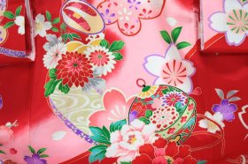 画像: 女の子お宮参り着物　赤