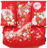 画像: 女の子お宮参り着物　赤