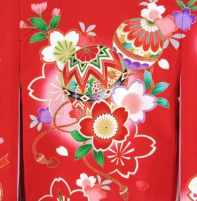 画像: 女の子お宮参り着物　赤