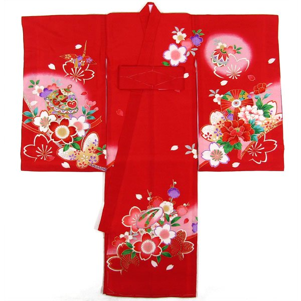 画像3: 女の子お宮参り着物　赤 (3)